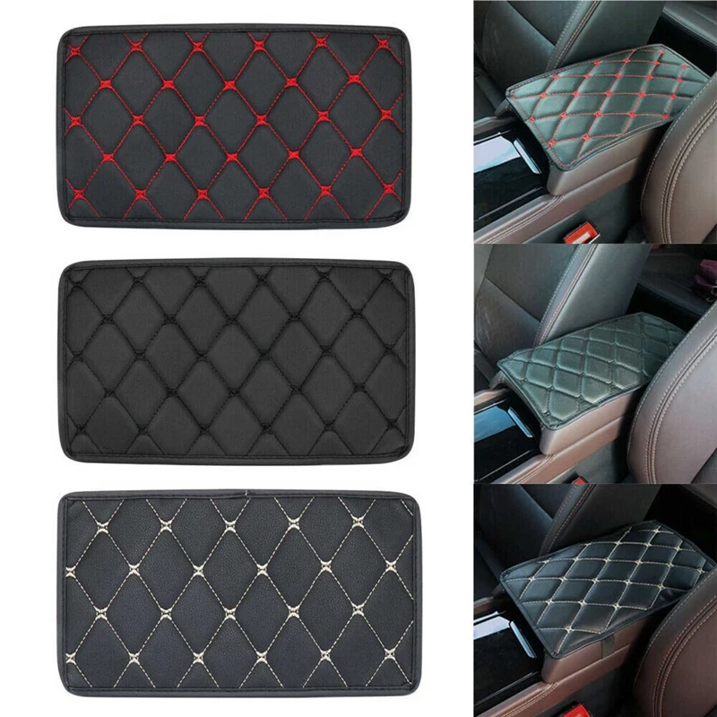 

PU Leather Car Armrest Mat Universal Auto Armrests Storage Box Pad Center Console Seat Armrests Box Protector Cover Cushion