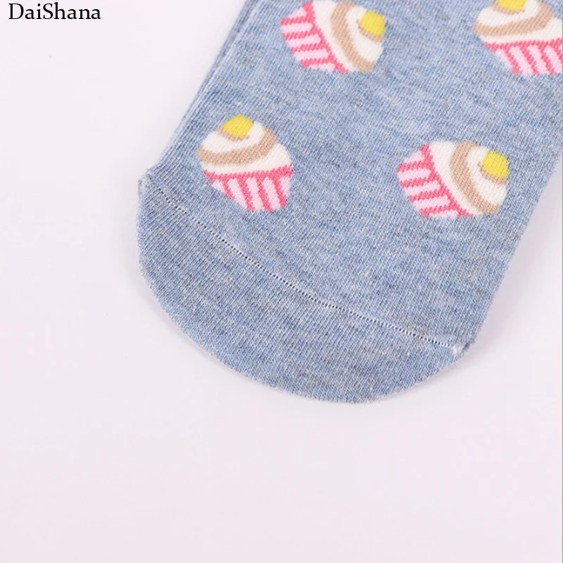 5Pair /lot =10Pieces Summer Invisible Female Fashion Funny Socks Casual Cute Cartoon Cat Cake Short Socks Cotton Ladies Dropship