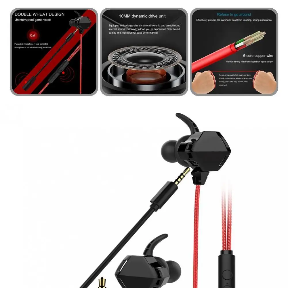 

Wear Resistant Lightweight Ergonomics Wired Earbud with Microphone for Player