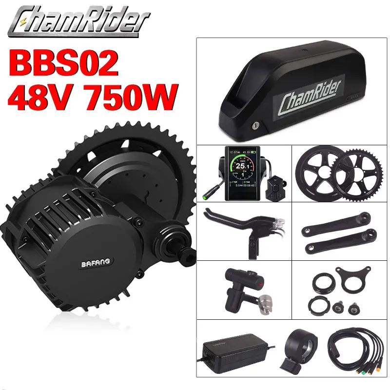 Bafang BBS02B 48V электрический велосипед комплект 750W фара для электровелосипеда в