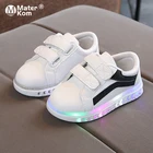 Туфли детские со светодиодной подсветильник кой, повседневная обувь для начинающих ходить детей, для мальчиков и девочек, размеры 21-30