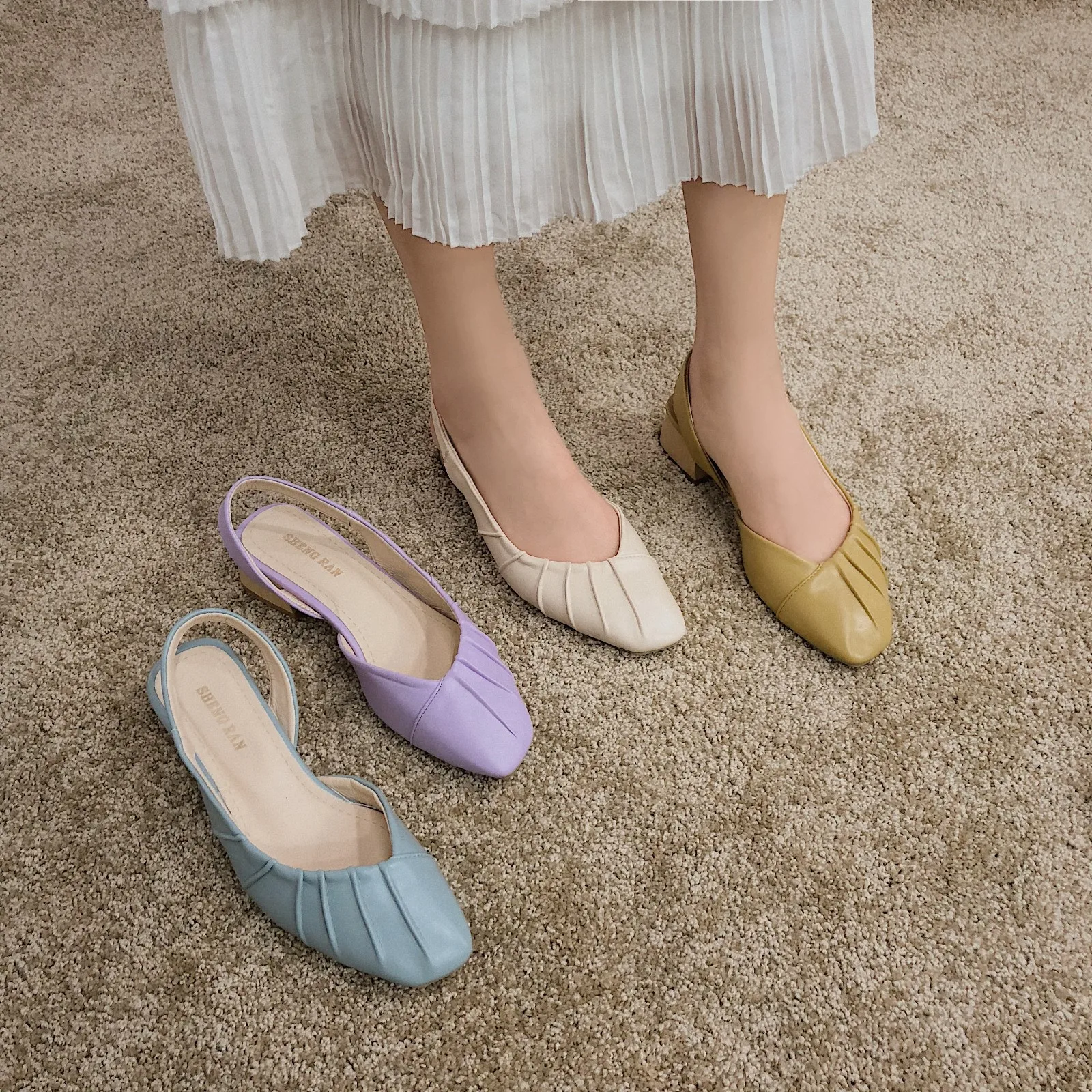 

Новинка лета 2020, туфли на квадратном массивном каблуке, сандалии Pink xie Surest yi zi kou в Корейском стиле, босоножки Baotou на высоком каблуке, сказочны...