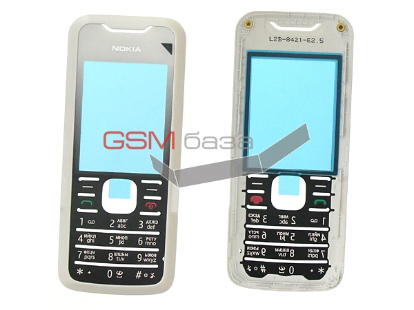 Nokia 7210 Supernova - Передняя панель корпуса с защитным стеклом дисплея (русс./ лат.) (цвет: