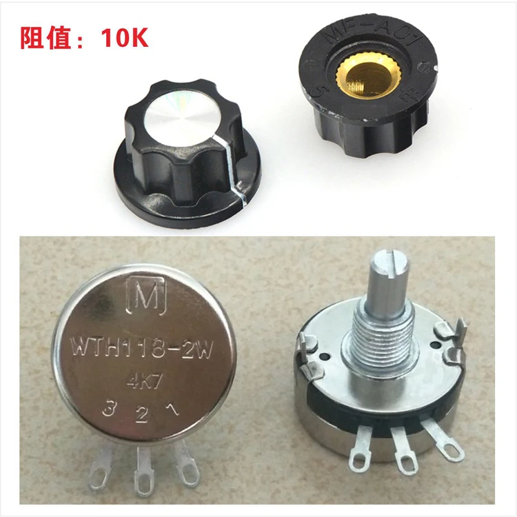 Потенциометр из углеродной пленки 10K 2 Вт с регулятором скорости