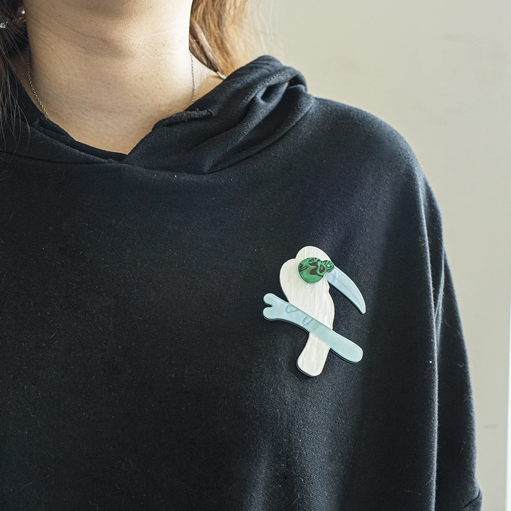 Милый акриловый значки в виде птиц и броши для женщин дети Летающие птицы