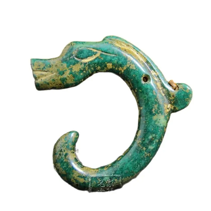 

Hand-carved jade dragon Hook Pendant with ancient color and fragrance