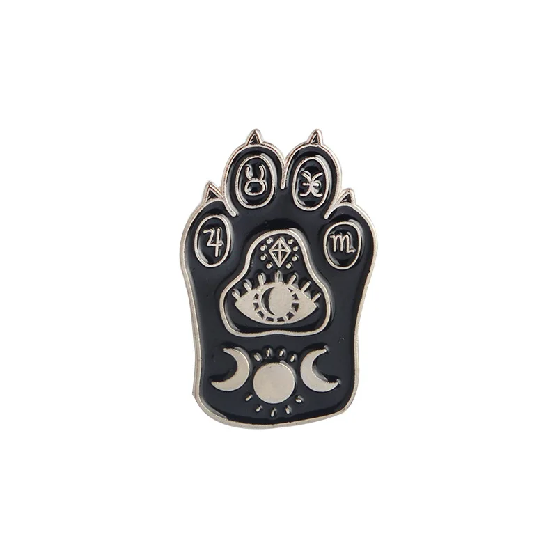

Retro Punk Wizard WITCH Cat Claw Pins Cowboy Badge Brooch