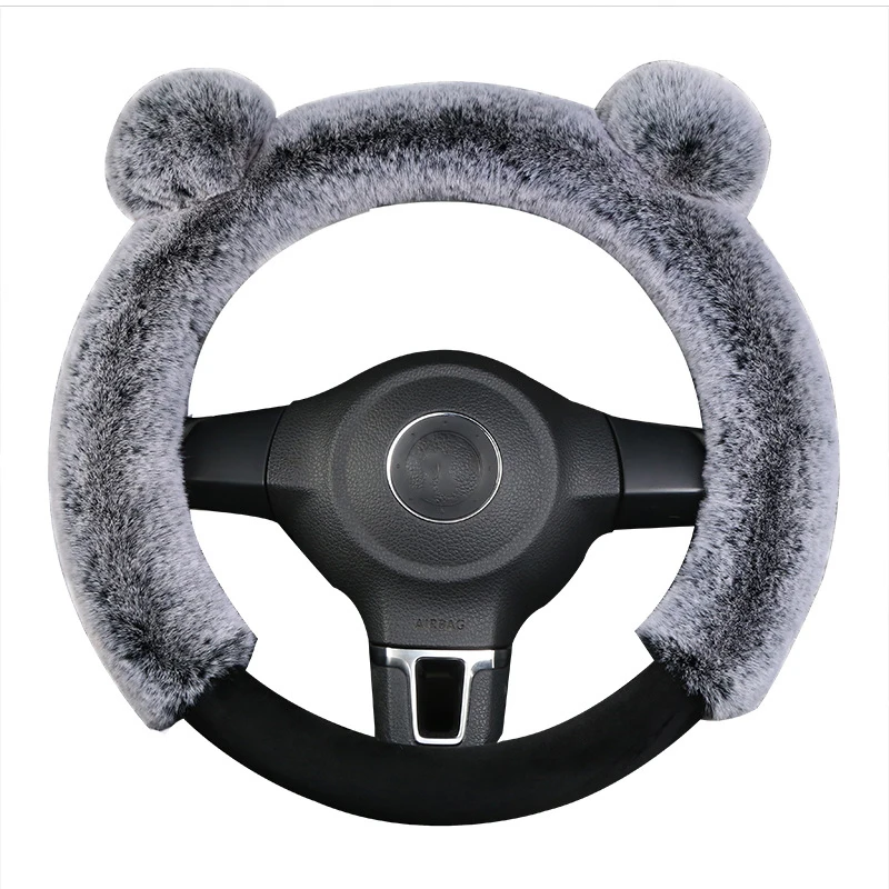 

Universal Furry Steering Wheel Cover Winter Plush Fur Car Steering-Wheel Covers Auto Wheels Case Car Accessories For Girls