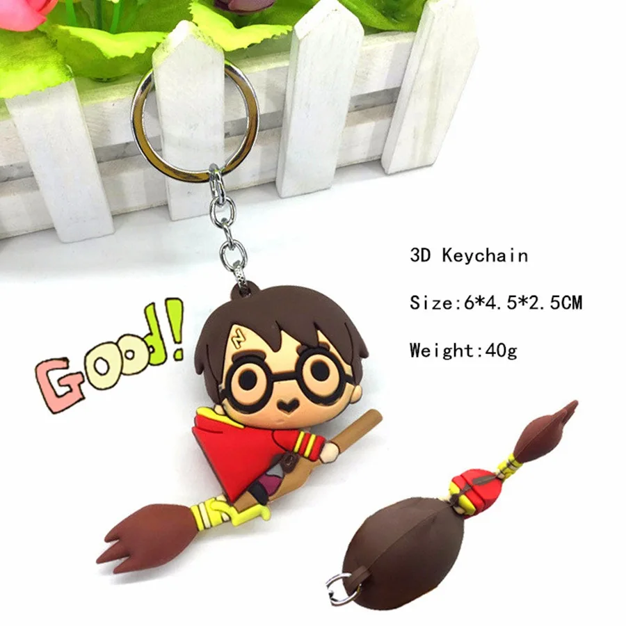 Harri ПВХ 3d фигурный брелок игрушки с кольцом HARRI Добби Хедвиг фигурка Гермиона Сова Рон кулон с Кольца Игрушки для детские брелки