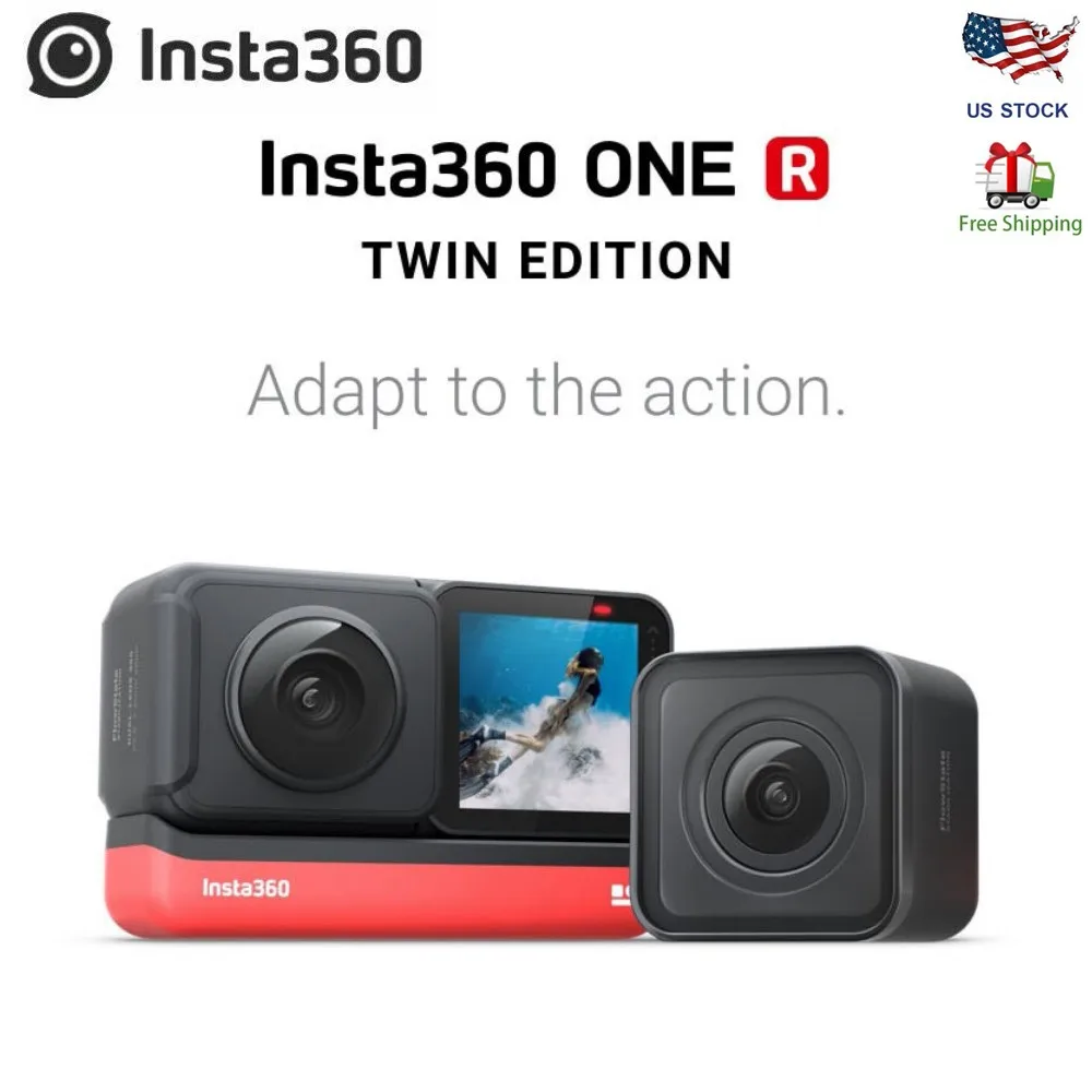 

Экшн-камера Insta360 ONE R 360, с стабилизацией потока, 4K видео, передача видео в реальном времени, Wi-Fi, Insta360 ONE X