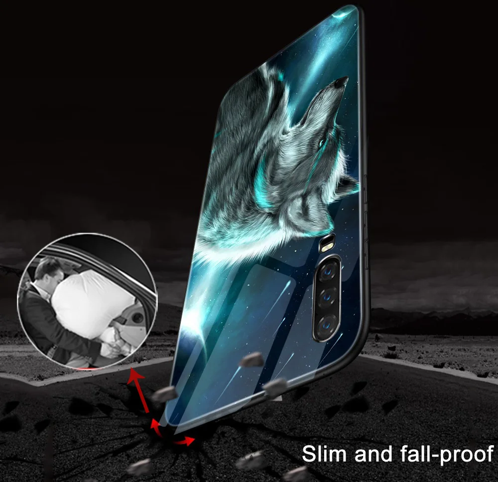 

Cute Animal lion tiger Case for Huawei P30 P20 P40 P Smart Z 2019 Honor 20 10 9 9X Pro Mate 30 20 Lite Pro Nove 5T Glass Cover