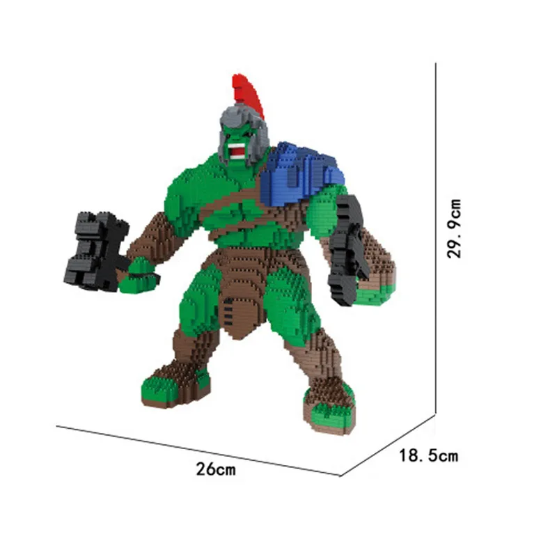 

3722pcs 8622 Green Man with Hammer Super Gladiator New Weapon Ax Diamond Building Blocks Brick Toys Jouets Juguetes