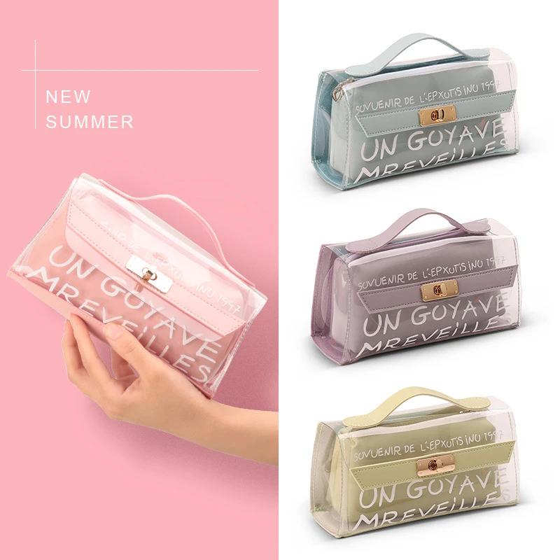 Модный прозрачный чехол для карандашей милый портативный водонепроницаемый