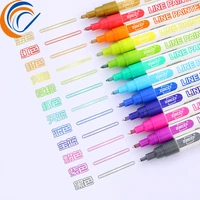double line color marker pen 812 colors per et outline pen painted highlighter marker pen