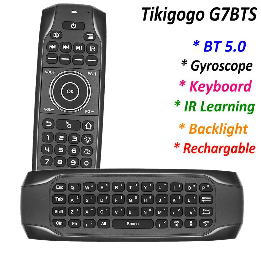 G7BTS Bluetooth совместимый BT5.0 гироскоп air mouse мини клавиатура подсветка для android smart tv box