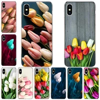 tulip flower phone case for apple iphone 13 pro max 12 mini 11 x xs xr 8 7 6 6s plus se 2020 5 5s cover shell coque