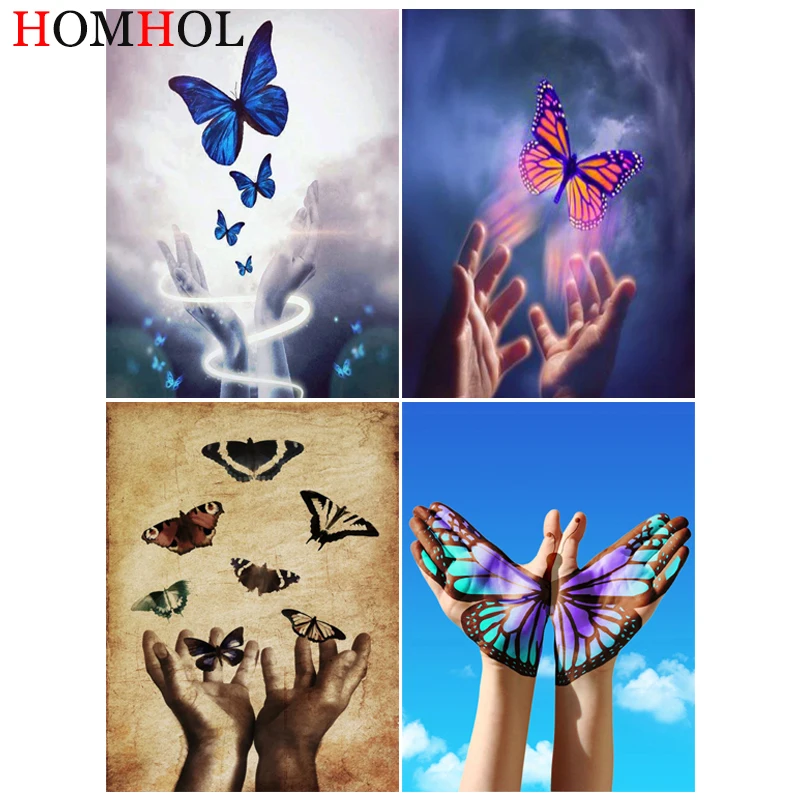 

5D DIY Diamond Painting Cross Stitch Sky Butterfly Landscape Diamond Embroidery Hand Mosaic Wall Decor Art