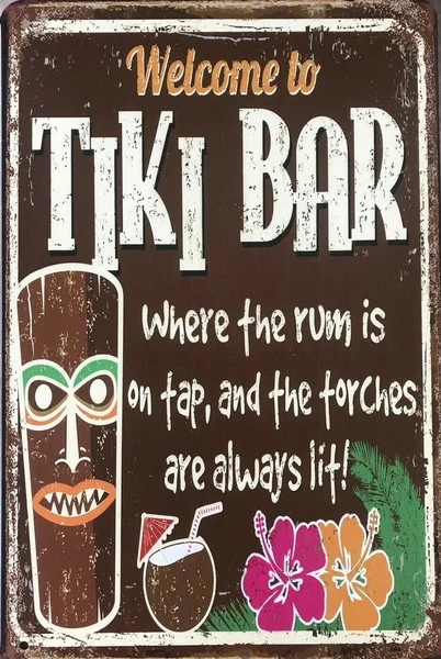 

Tiki Bar Открытый Гараж деревенский вид винтажный 20X30 оловянные знаки мужской пещерный навес и барный знак