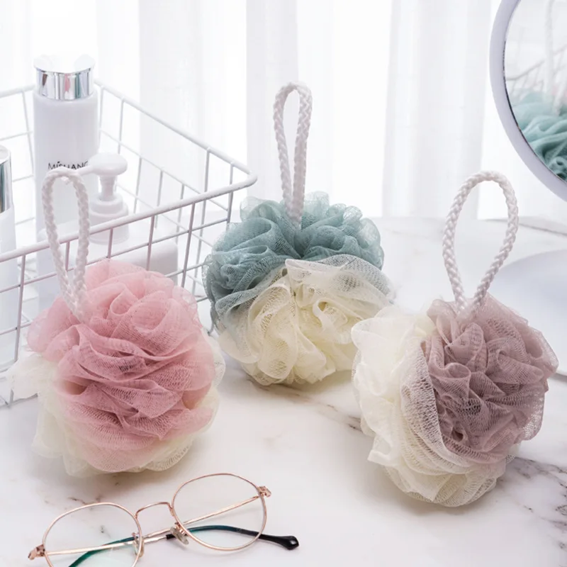 

Bath ball two-color color large size household bathing bath ball bathing scrub super soft color matching toiletries body brush