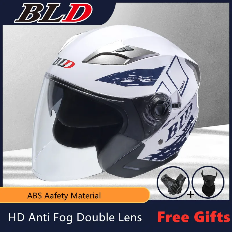 Профессиональные мотоциклетные винтажные шлемы с двойными стеклами для скутера