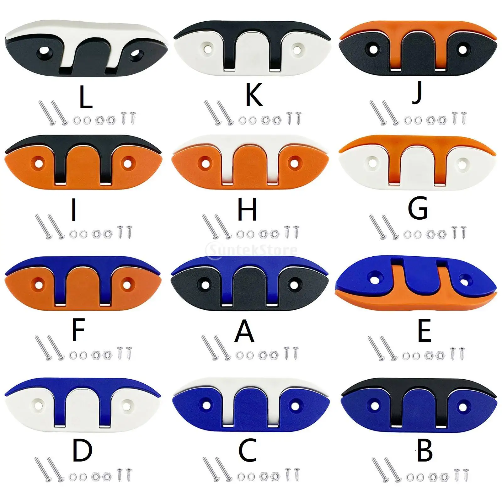 

Heavy Duty Nylon Flip Up Foldable Cleat Mount Deck Marine Kayak Line Rope Mooring Accessories w/Installation Screws