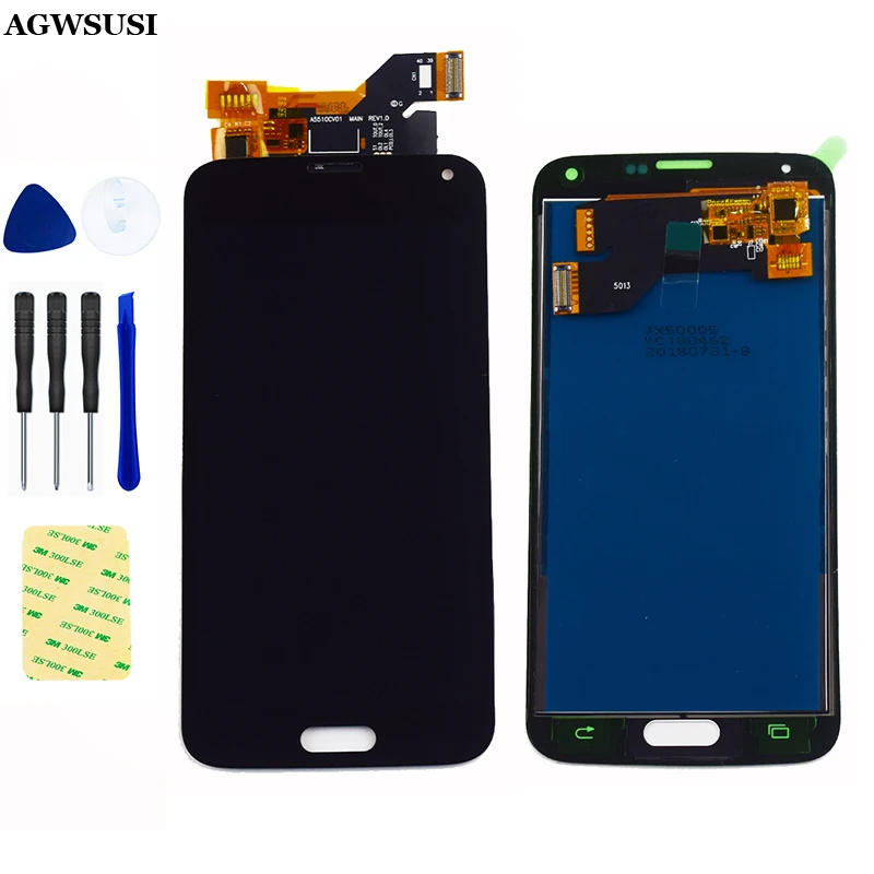 Для Samsung Galaxy S5 i9600 G900 SM G900F G900M G900A G900P G900T G900V сенсорный экран дигитайзер + ЖК дисплей