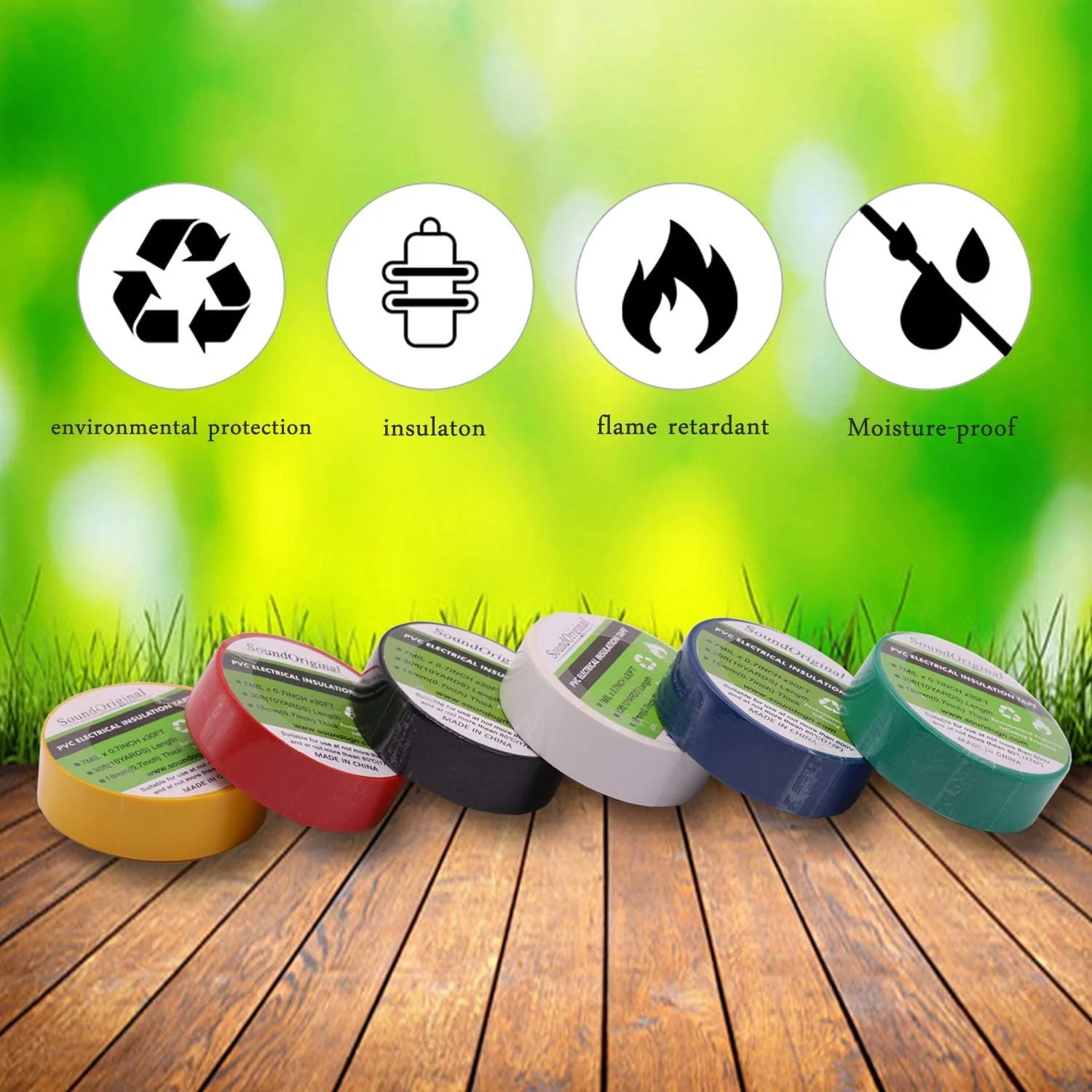 

10M 15M 20M Wire Flame Retardant PVC Electrical Insulation Tape Electric High Voltage PVC Tape Waterproof Electrician Tape 600V