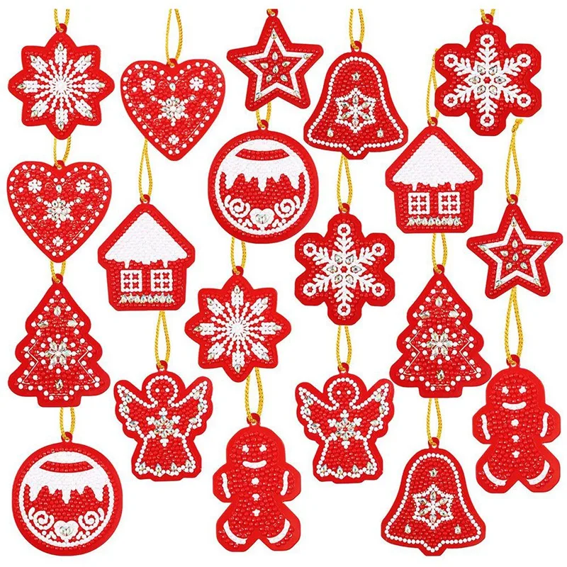 

Рождественская алмазная живопись, алмазная живопись, брелок для ключей, подвеска, открытки ручной работы, Алмазный брелок для украшения сем...