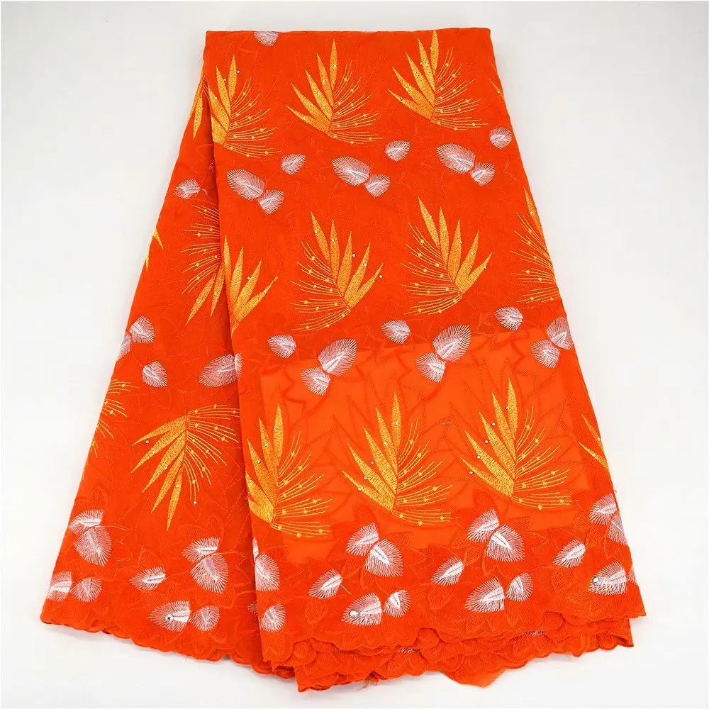 

yellow African Lace fabrics 2020 High Quality Cotton Swiss Voile Lace fabric in Switzerland for Nigeria wedding Dress Sewing