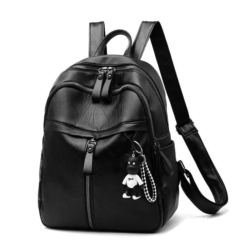 2021 Women's Backpack PU Leather Travel Shoulder Bag Black School Girl Multifunctional Small Cheap Sale | Багаж и сумки