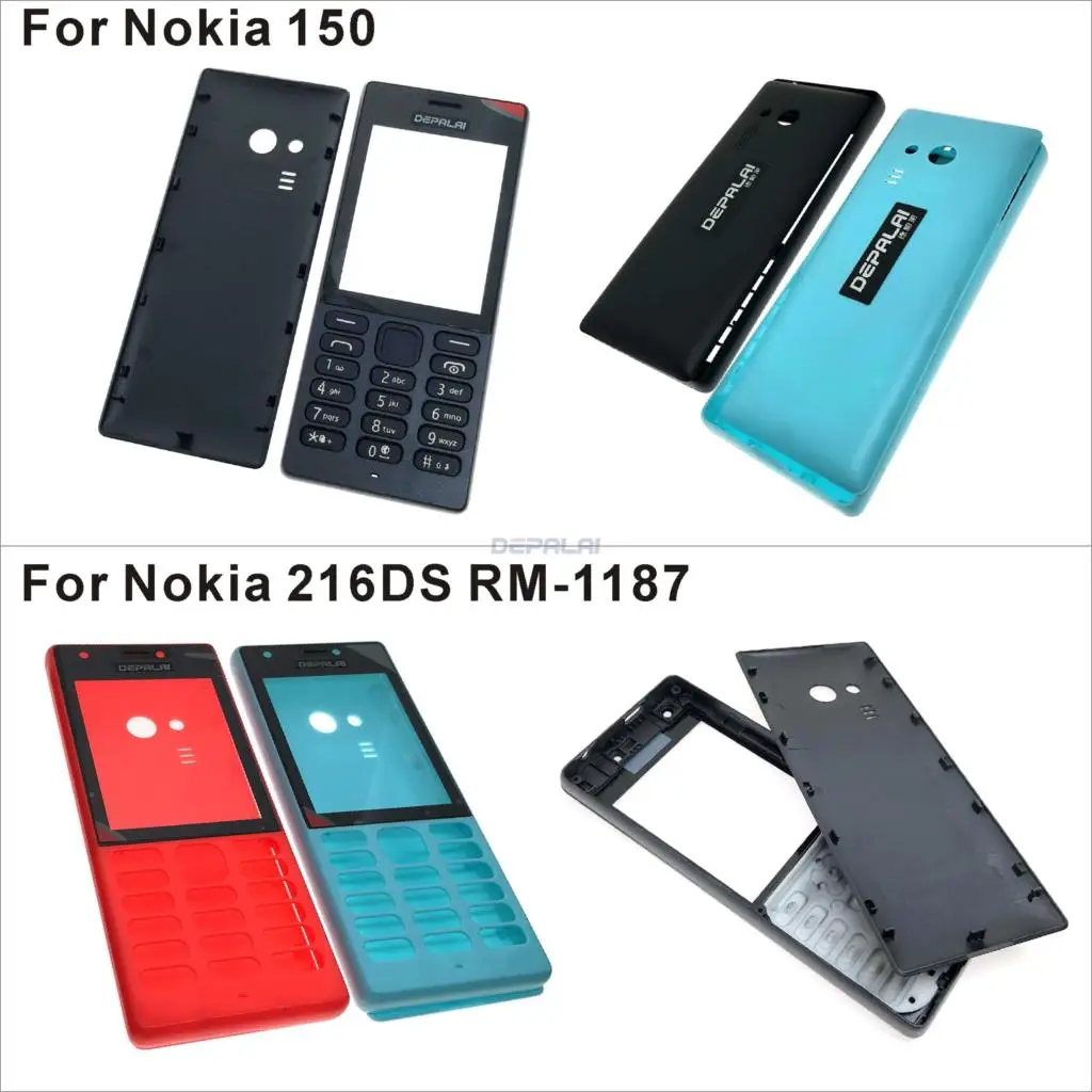 Передняя рамка задняя крышка батареи для Nokia 150 корпус 216DS RM 1187 216 полный чехол с