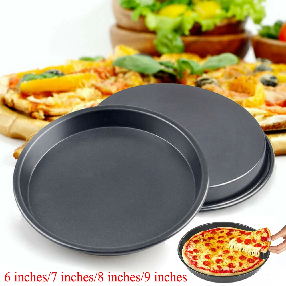 

6 7 8 9 inch Pizza Plate Round Deep Dish Pizza Pan Tray Carbon Steel Non-stick Mold Baking Tool Baking Mould Pan Pattern