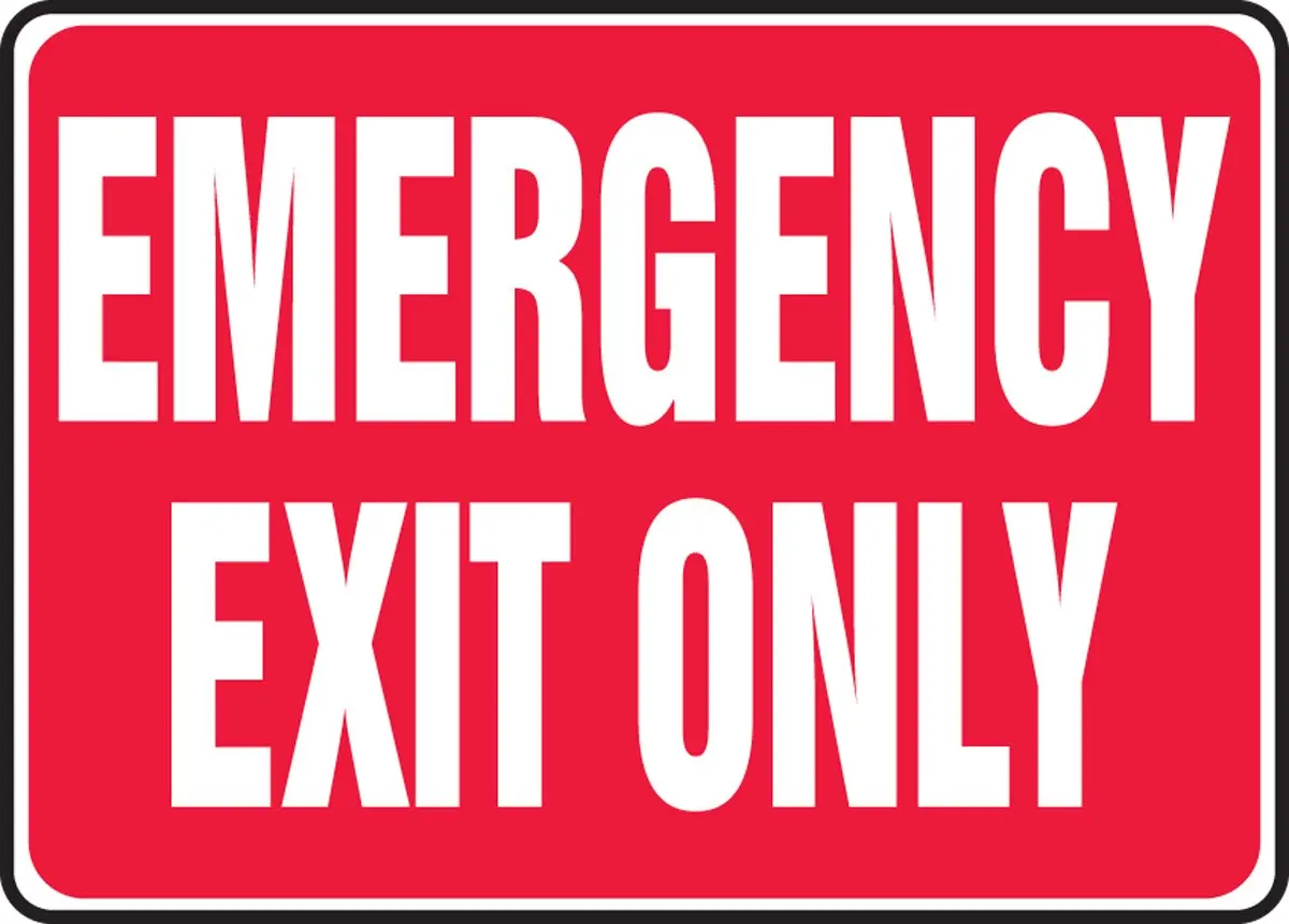 

Accuform Signs MEXT586VP Plastic Safety Sign, Legend"Emergency EXIT ONLY", 7" Length x 10" Width x 0.055" Thickness,