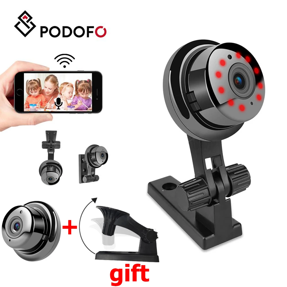 

PODOFO Водонепроницаемая мини-камера, Wi-Fi, HD 1080P Аудио, домашняя камера безопасности, уличная камера, Wi-Fi
