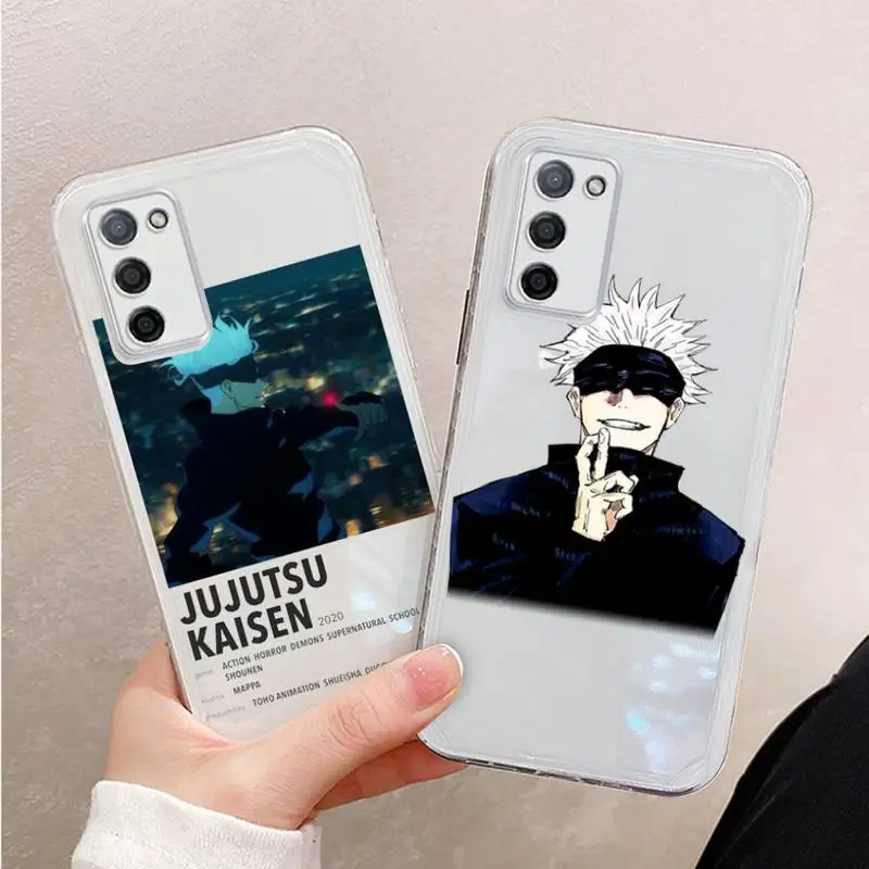 

Jujutsu Kaisen Satoru Gojo anime Phone Case Transparent For oppo R17 R15 R11 R9 F11 A32 A39 K7 K5 S X PRO PLUS moible bag