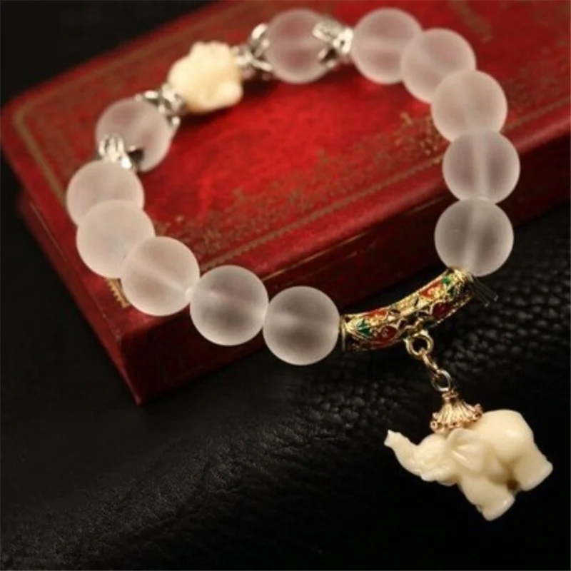 Женские матовые хрустальные браслеты браслет с подвеской в виде слона