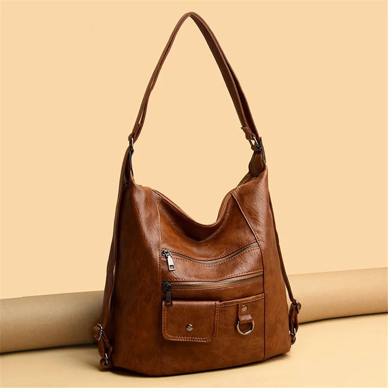 

Women's Bag Large Capacity Soft PU Leather Handbag 2020 New Trend Ladies Shoulder Messenger Bags Sac A Main