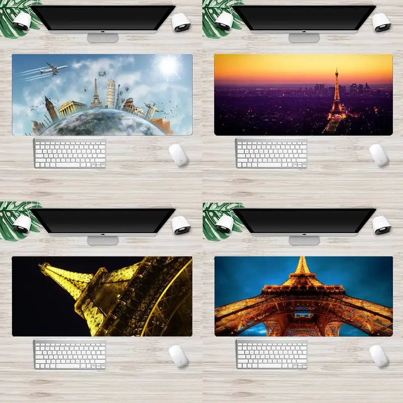 

Eiffel Tower Unique Desktop Pad Game Mousepad Animation XL Large Gamer Soft Keyboard PC Desk Mat Takuo Computer Tablet Mousepads