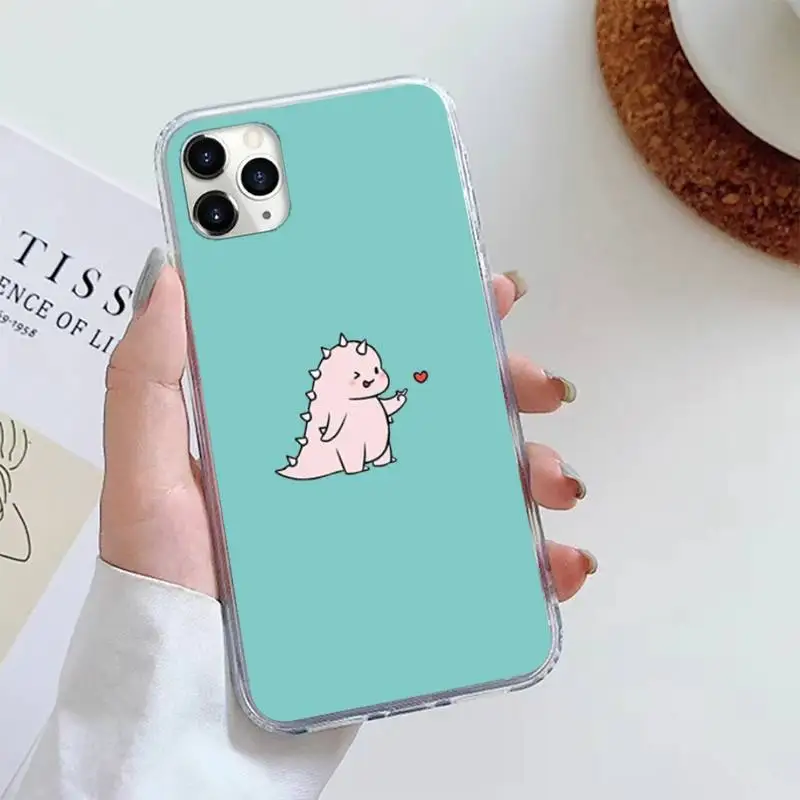 

dinosaur Cartoon Couple friends Phone Case For iphone 12 5 5s 5c se 6 6s 7 8 plus x xs xr 11 pro max mini
