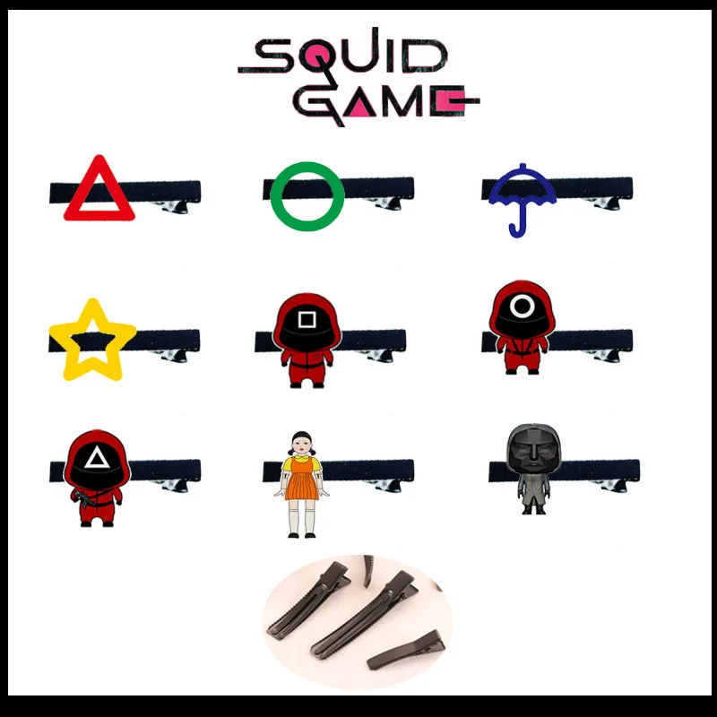 KPOP Squid Game Hanging Ornaments Hairpin Hair Accessories HairTie HairRope K-POP SquidGame New Korea Group Thank You Card