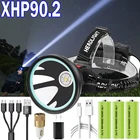 Светодиодный налобный фонарь XHP90.2, 3 режима, супер яркий Головной фонарь XHP50.2, перезаряжаемый аккумулятор 18650 для кемпинга, рыбалки