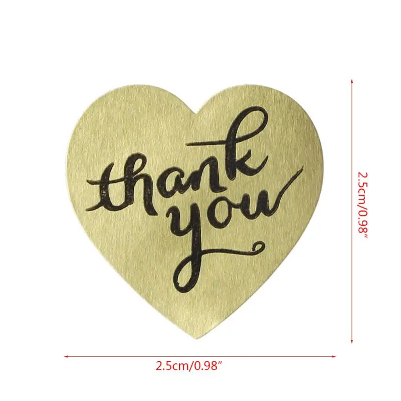 

500 pieces of heart-shaped thank you stickers wedding anniversary birthday thank you envelope multifunctional label stickers