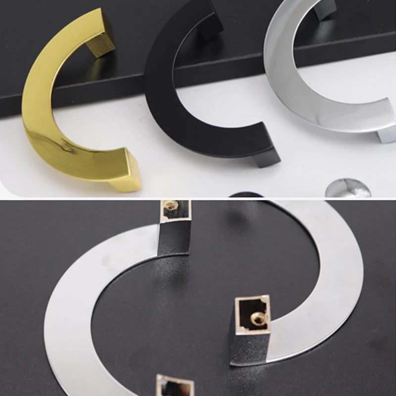 1Pc Zinc Alloy Cupboard Handle Closet Cabinet Door Pull Half Circle Semicircle Pearl Bow Round Furniture Home Decor - купить по