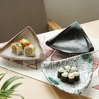 tableware sushi snacks cakes art coarse pottery creativity irregular triangular plates celebrity side dishes