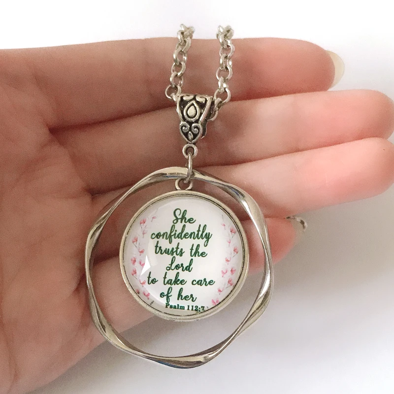 Новое поступление вдохновение Ювелирное Украшение с фразой из Писания кабошон