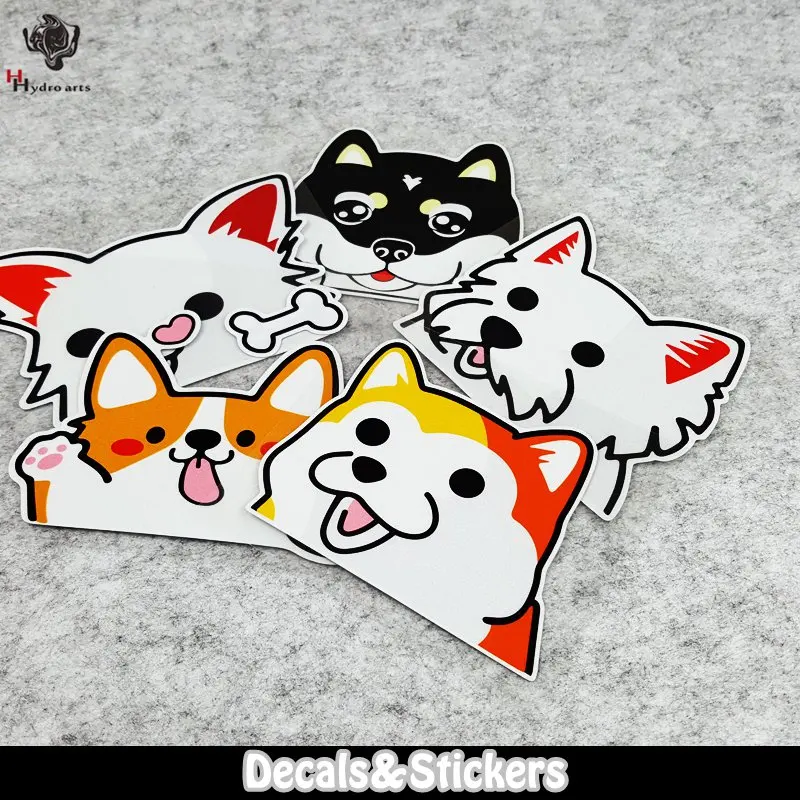 № LN244 Akita Хаски Шнауцер корги Померанская собака мотоцикл GP наклейки на лобовое