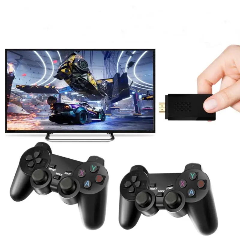 

4K HD Video Game Console Double Wireless Controller For PS1/FC/GBA Retro TV Game Console 10000 Games Stick 25 languages