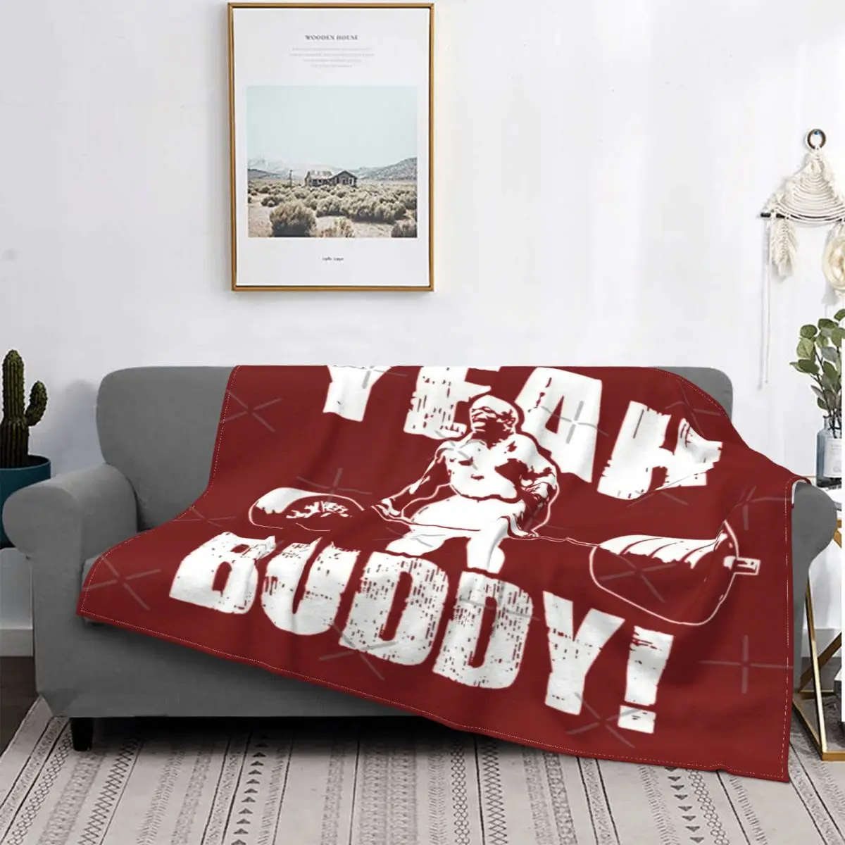 

Yeah Buddy Red Background Ronny Blanket Bedspread Bed Plaid Sofa Bed Bedspread 90 Fleece Blanket Home Textile Luxury