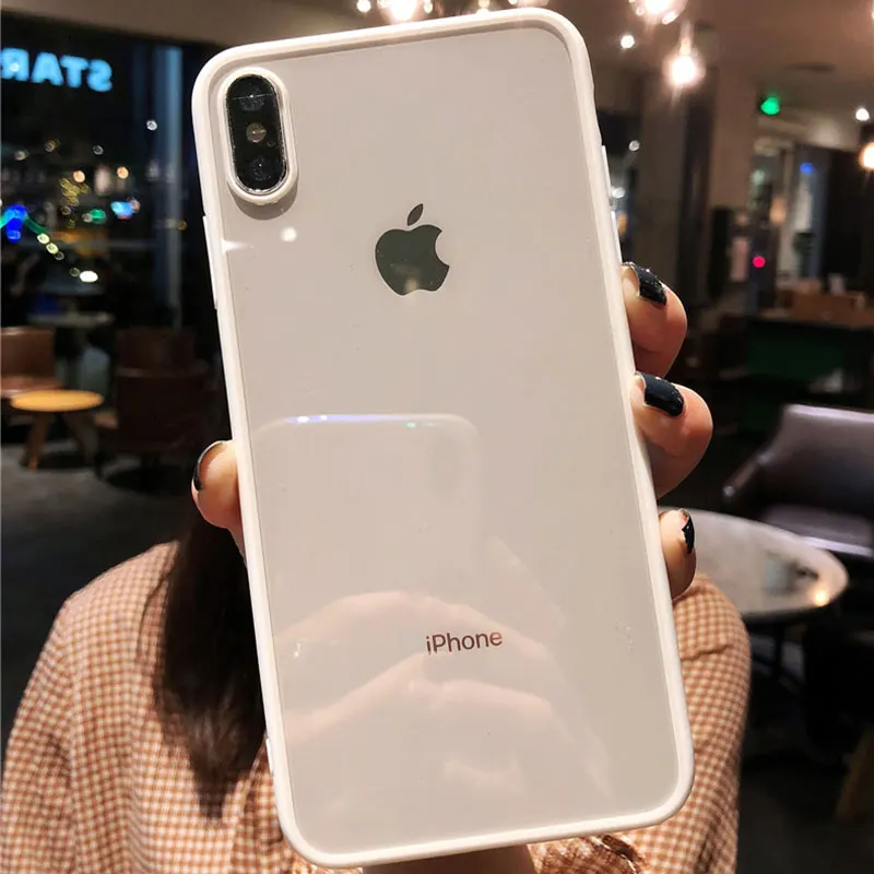 Чехол для iPhone X 7 8 Plus Xr Xs макс. закаленное стекло Роскошная задняя крышка 6 6s
