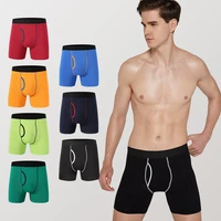 7 pcslot men cotton soft long boxer pure color rainbow underwear us size comfortable elasticity underpants